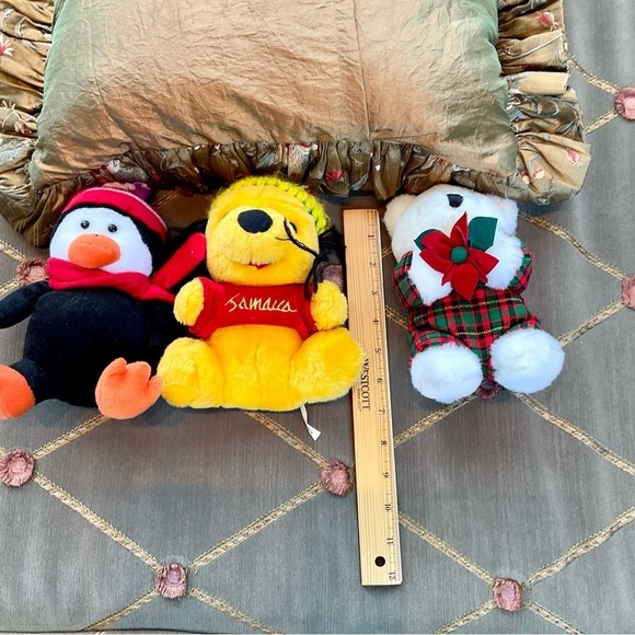 Toy Bundle 3 Small Stuffed Animal Stocking Stuffers Penguin Polar Bear & Bear - Picture 3 of 3